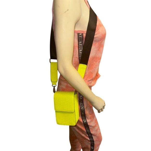 BP Women's Neon Croc Embossed Crossbody Bag with Adjustable Strap 6.5” X 4.5” - Picture 10 of 13